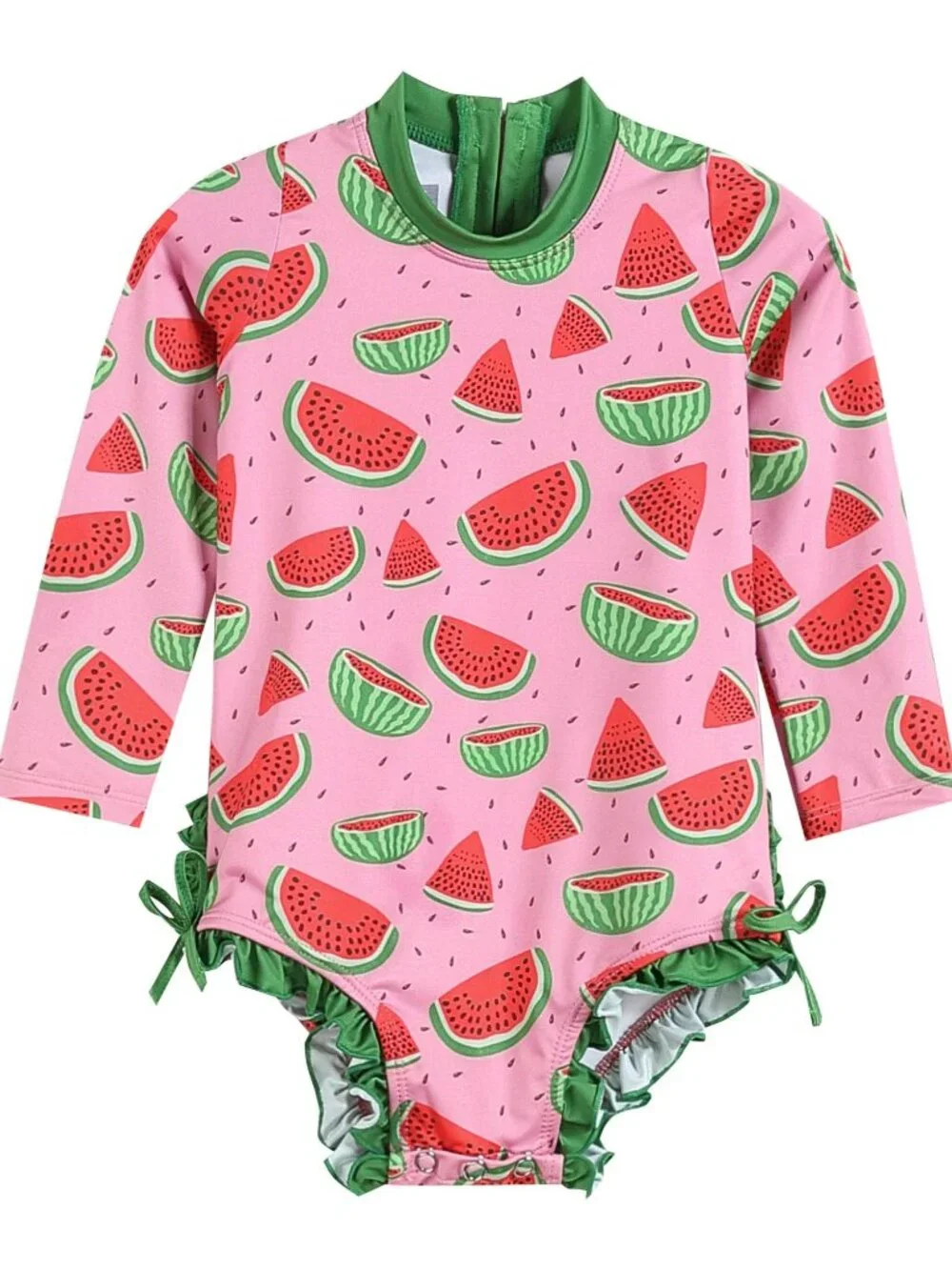 Watermelon Long Sleeve Ruffle Swimsuit - Lil Cactus